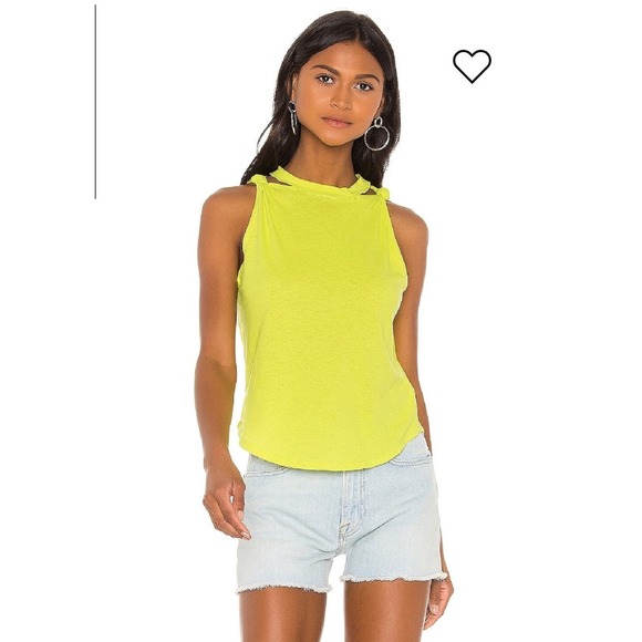 We The Free Tops - Free People We The Free The Twist Distressed Tank Top Women's Size L Zest Yellow